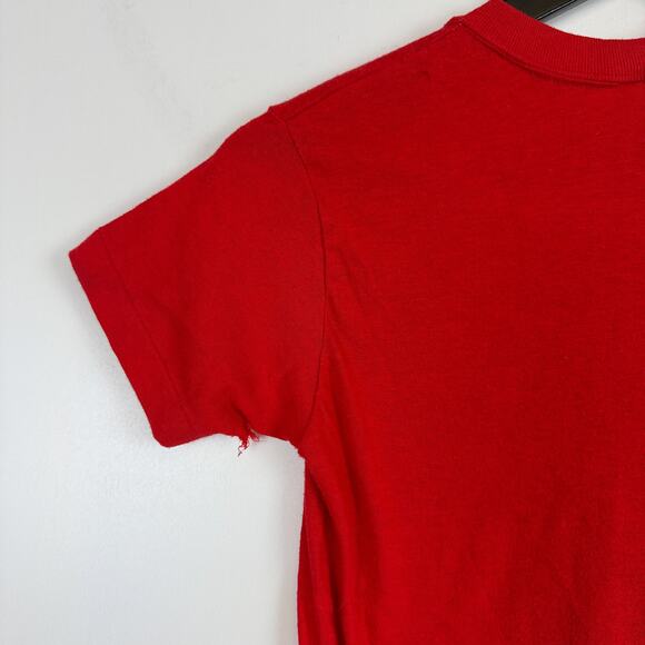 Vintage 90s Logo 7 Chicago Bulls TShirt Red Single Stitch - Big Kids M 10-12 - Picture 6 of 8